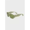 Green sunglasses with clear frames
