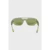 Green sunglasses with clear frames
