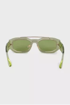 Green sunglasses with clear frames