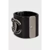 Wide bracelet decorated with crystals