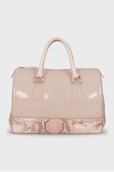 Candy rubber and leather bag
