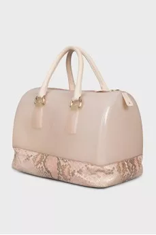 Candy rubber and leather bag