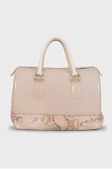 Candy rubber and leather bag