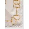 Beige silk scarf with signature print