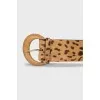 Wide pony skin belt with print