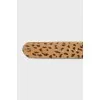 Wide pony skin belt with print
