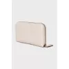 Beige studded wallet