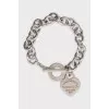 Silver bracelet with signature charm