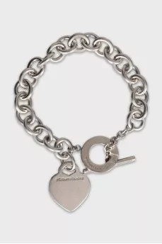 Silver bracelet with signature charm