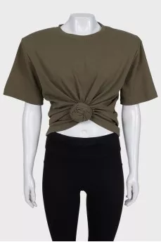 Green T-shirt with gathers