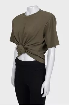 Green T-shirt with gathers
