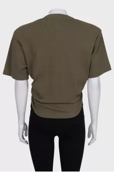 Green T-shirt with gathers