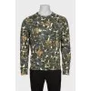 Men's green printed long sleeve shirt