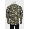 Men's green printed long sleeve shirt