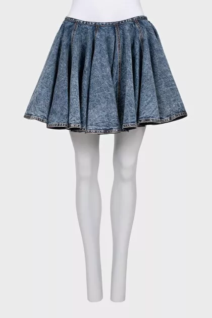 Full denim mini skirt with tag
