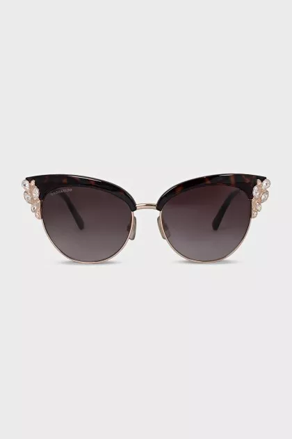 Cat eye sunglasses with crystals