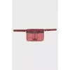 Two-tone leather bag with zipper