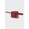 Two-tone leather bag with zipper