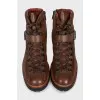 Brown leather boots