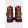 Brown leather boots