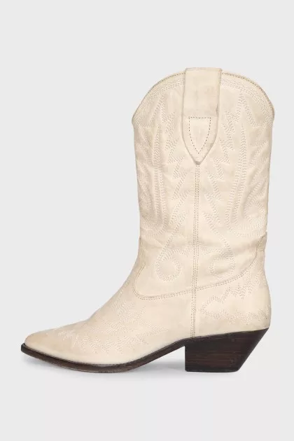 Leather Cossack boots decorated with embroidery