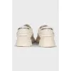 Leather lace-up shoes with logo