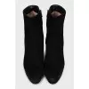 Suede ankle boots with a stable heel