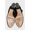 Suede ankle boots with a stable heel
