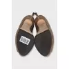 Suede open-toe heeled shoes