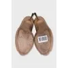 Textured leather open-toe shoes