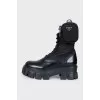 Monolith black leather boots