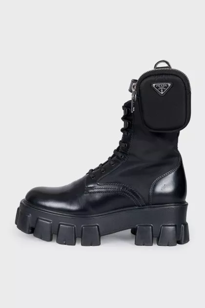 Monolith black leather boots