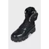 Monolith black leather boots