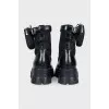 Monolith black leather boots