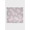 Pink silk scarf with floral print