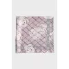 Pink silk scarf with floral print