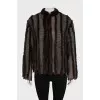 Straight-cut fur and leather jacket