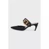Black mules with a pointed toe