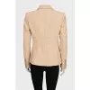 Fitted beige jacket with signature print
