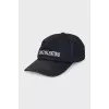 Black cap with branded embroidery