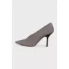 Suede pointed toe heeled shoes
