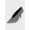 Suede pointed toe heeled shoes