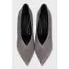Suede pointed toe heeled shoes