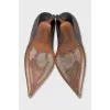 Suede pointed toe heeled shoes