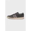 Insulated suede sneakers with decor