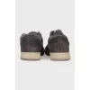 Insulated suede sneakers with decor