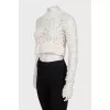Knitted cropped sweater in white