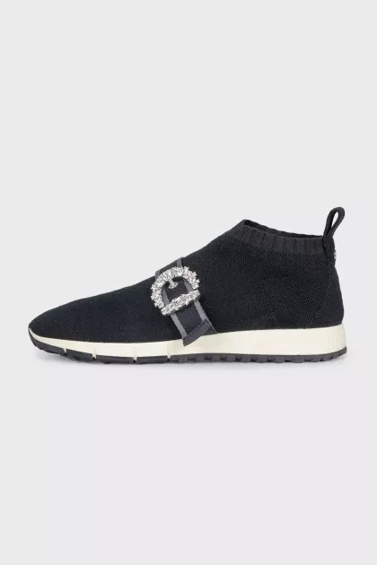 Sneakers decorated with a crystal buckle