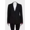 Black jacket with pink cuffs