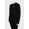 Wool jumper with branded patch